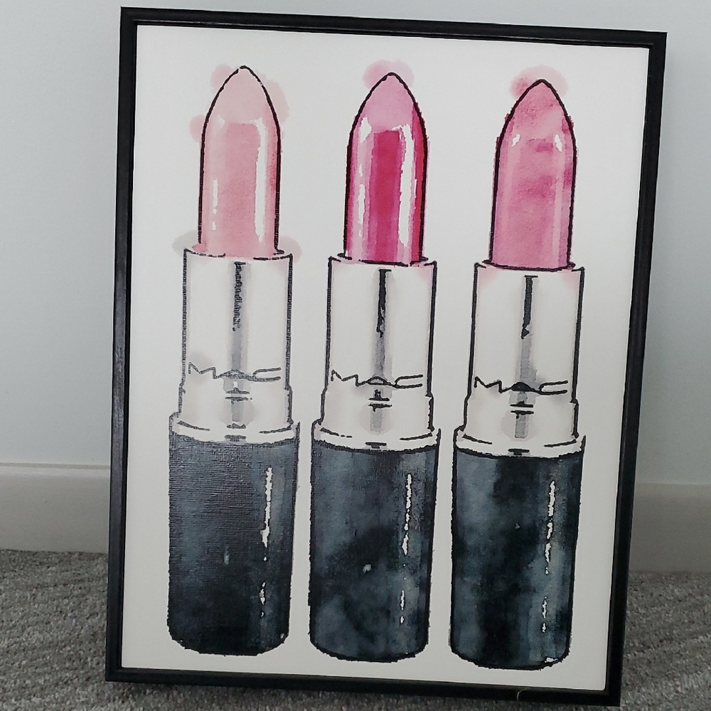 MAC Cosmetics Lipstick Art Print - Pink and Black